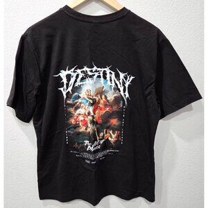 Romwe Mens The Art of Prayer Graphic T-Shirt Size S